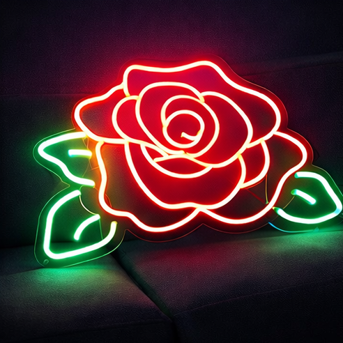 néon rose fleur