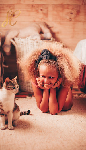 girl and cat image