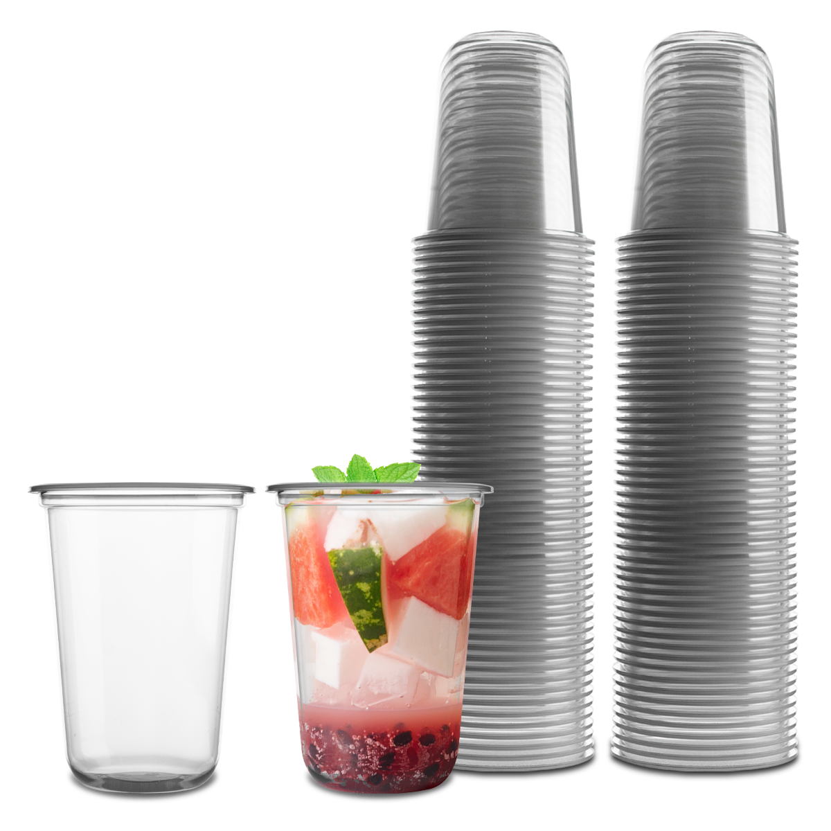 Vasos Curvos Desechables Dilitools Ultra Transparentes 14 Oz,420 ML, 90x120U