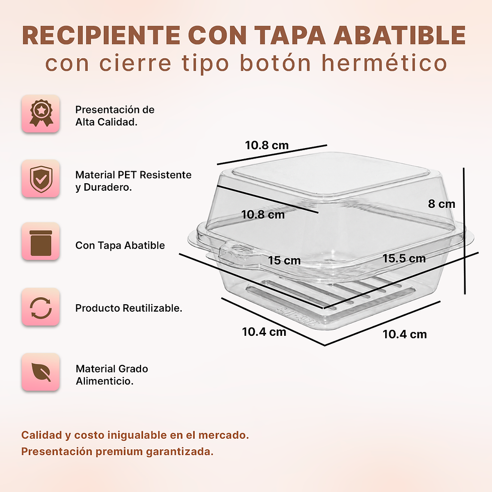 Miniatura: Caja Contenedor Con Tapa Para Ensalada, Fruta, Galletas