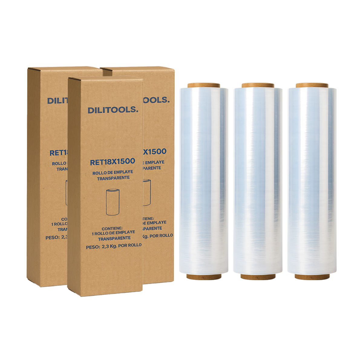 3 Rollo Pelicula 18 Stretch Emplaye Empaque Playo 1500 Pies