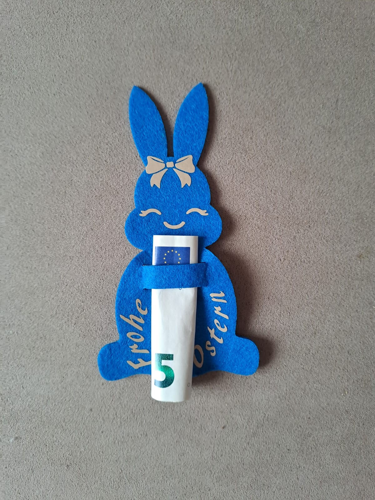 Geldgeschenk Hase, blau