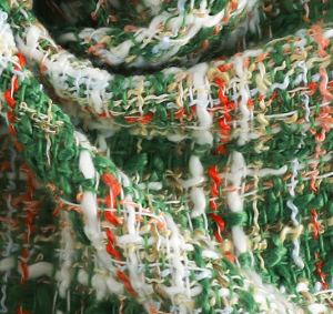 Green tweed fabric