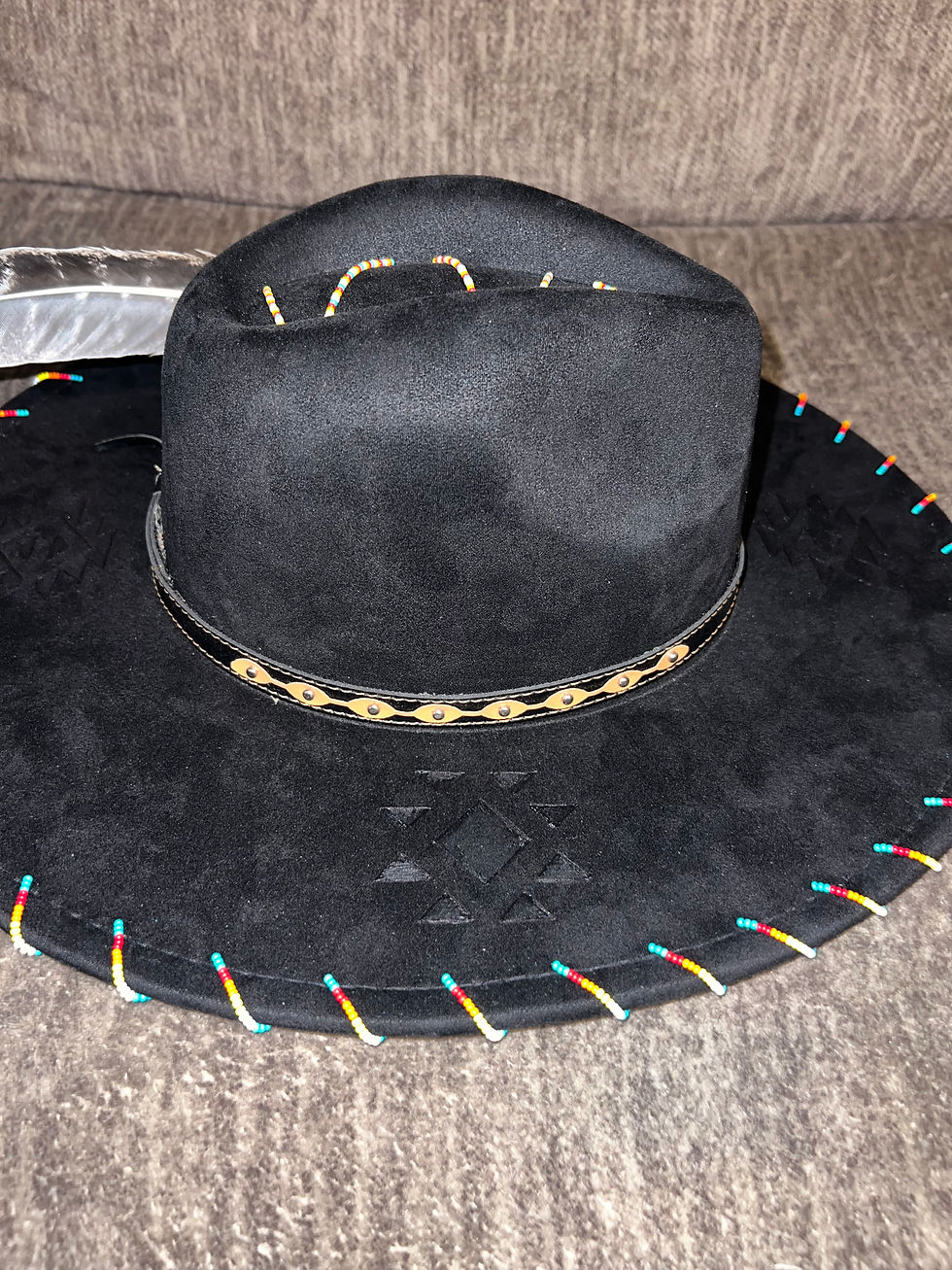 Thumbnail: BLACK BEADED FEDORA HAT #3