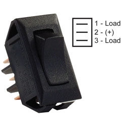 Standard 12V On/Off/On Switch, Black