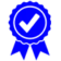 ribbon with checkmark icon