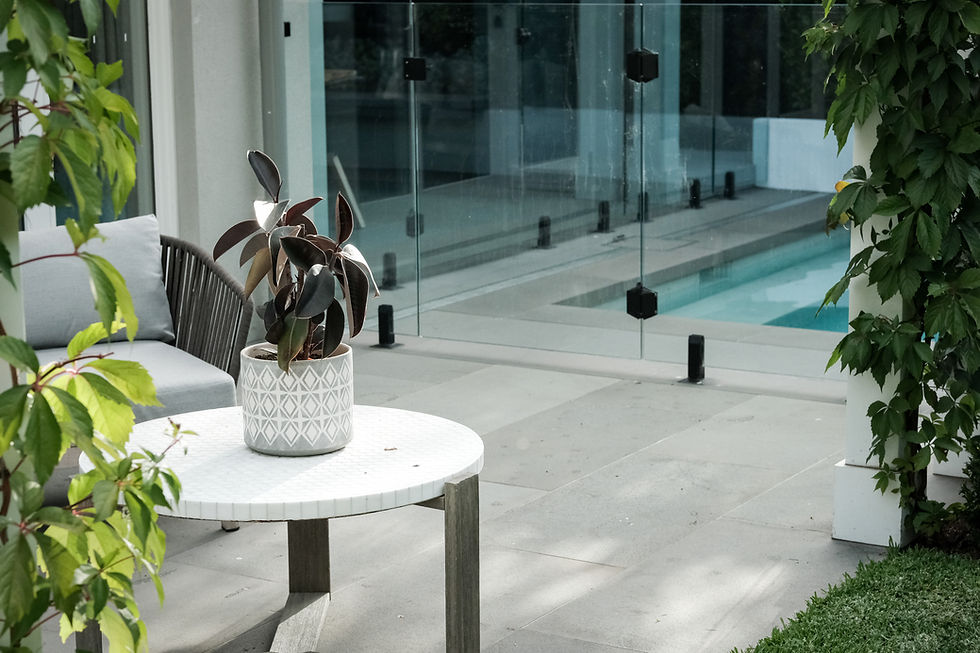 Thumbnail: Sandblasted Bluestone natural stone tiles pavers copers pool coping