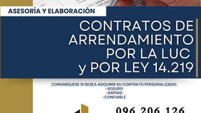 ASESORÍA Y ELABORACIÓN DE CONTRATOS DE ALQUILER O ARRENDAMIENTO LUC Y LEY 14219