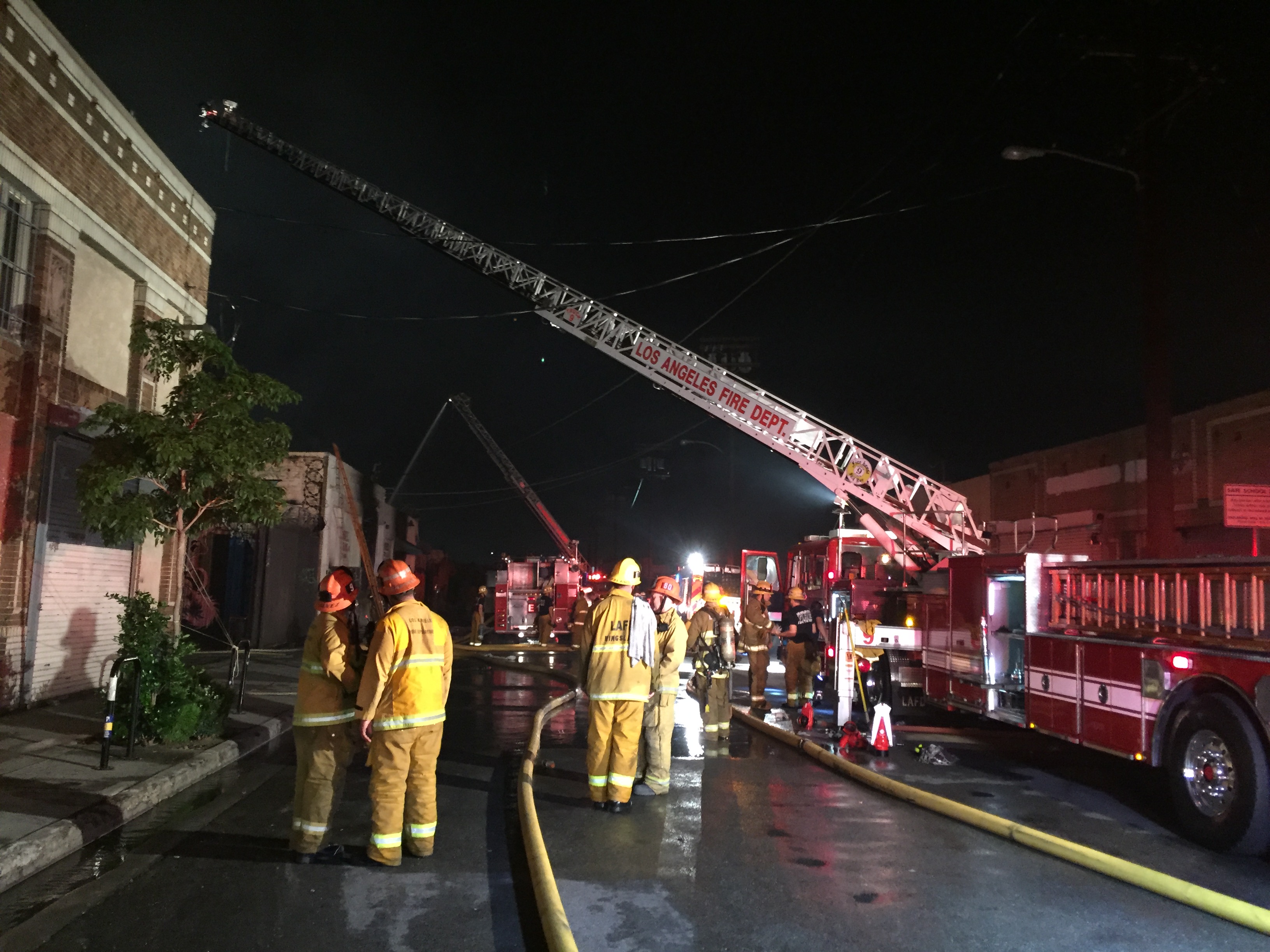 Pallet Yard Fire Downtown LA. LAFD