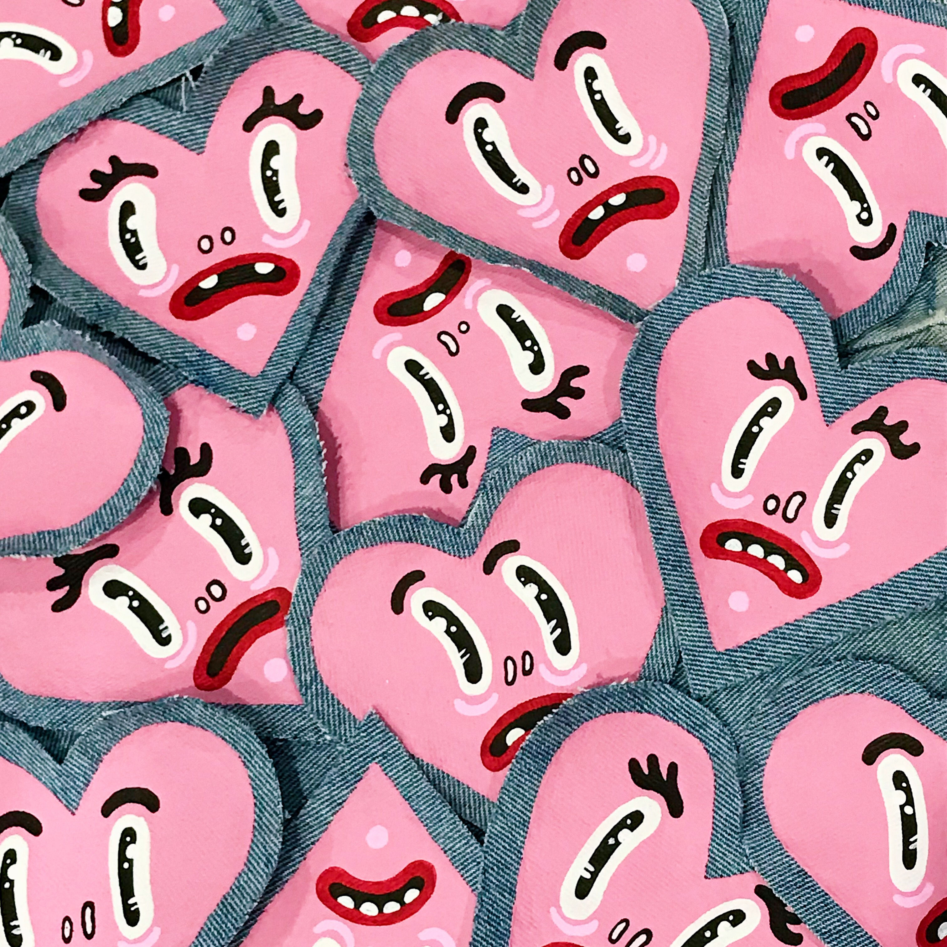 Pink Heart Denim Patch <3
