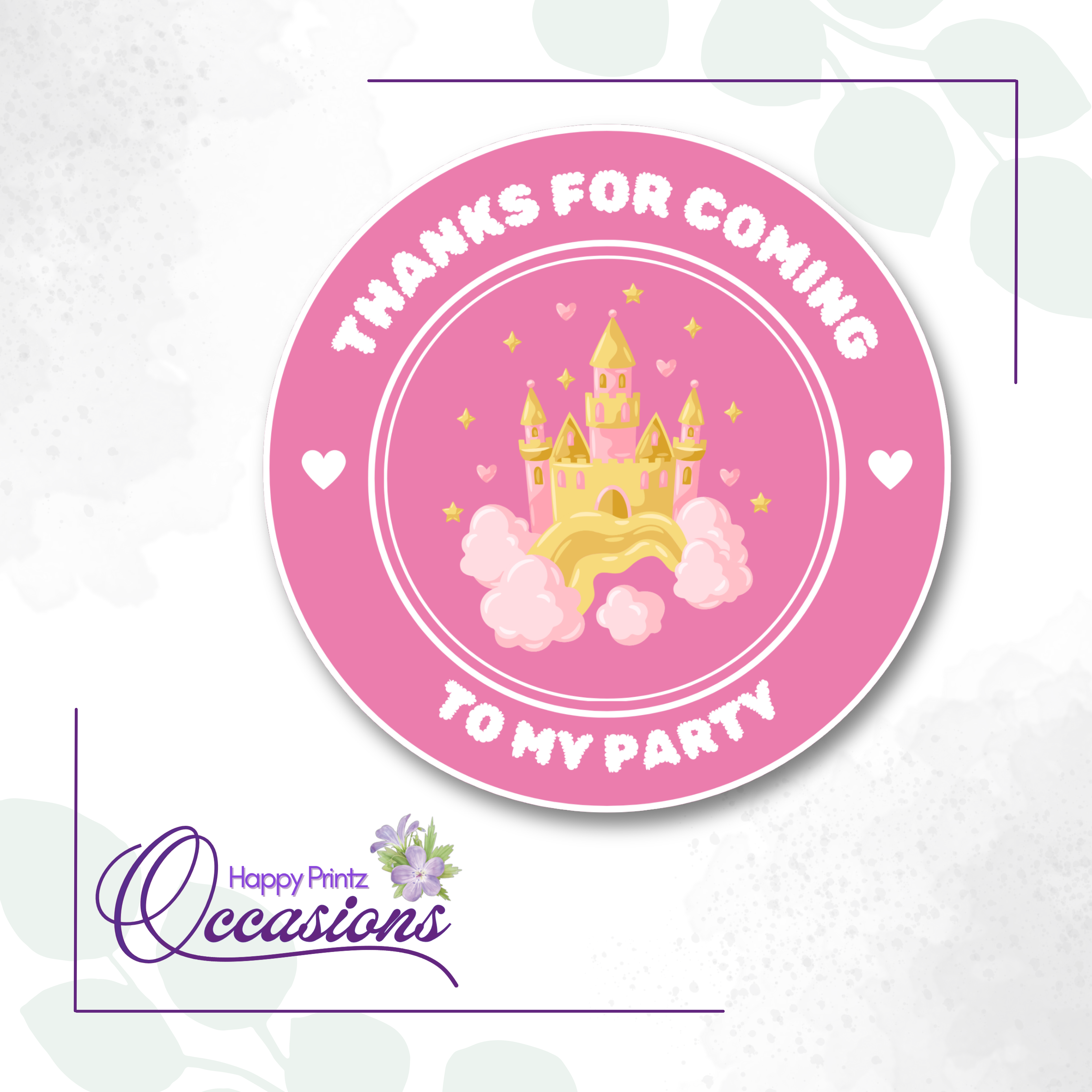Pink Castle - Birthday Stickers