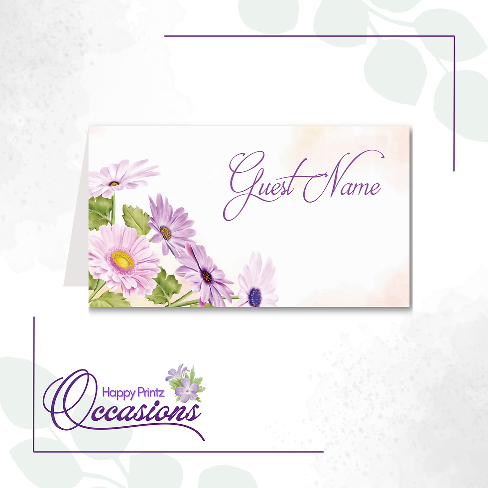 Purple and Pink Floral - Place Card