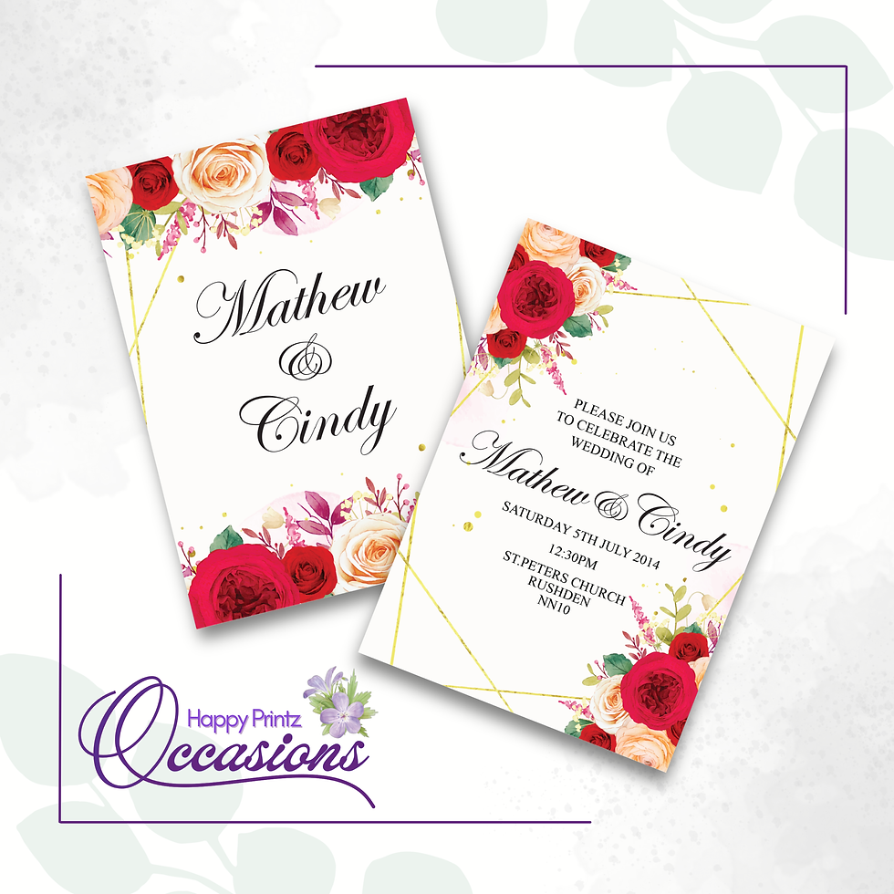 Standard Wedding Invitation - Christmas Red