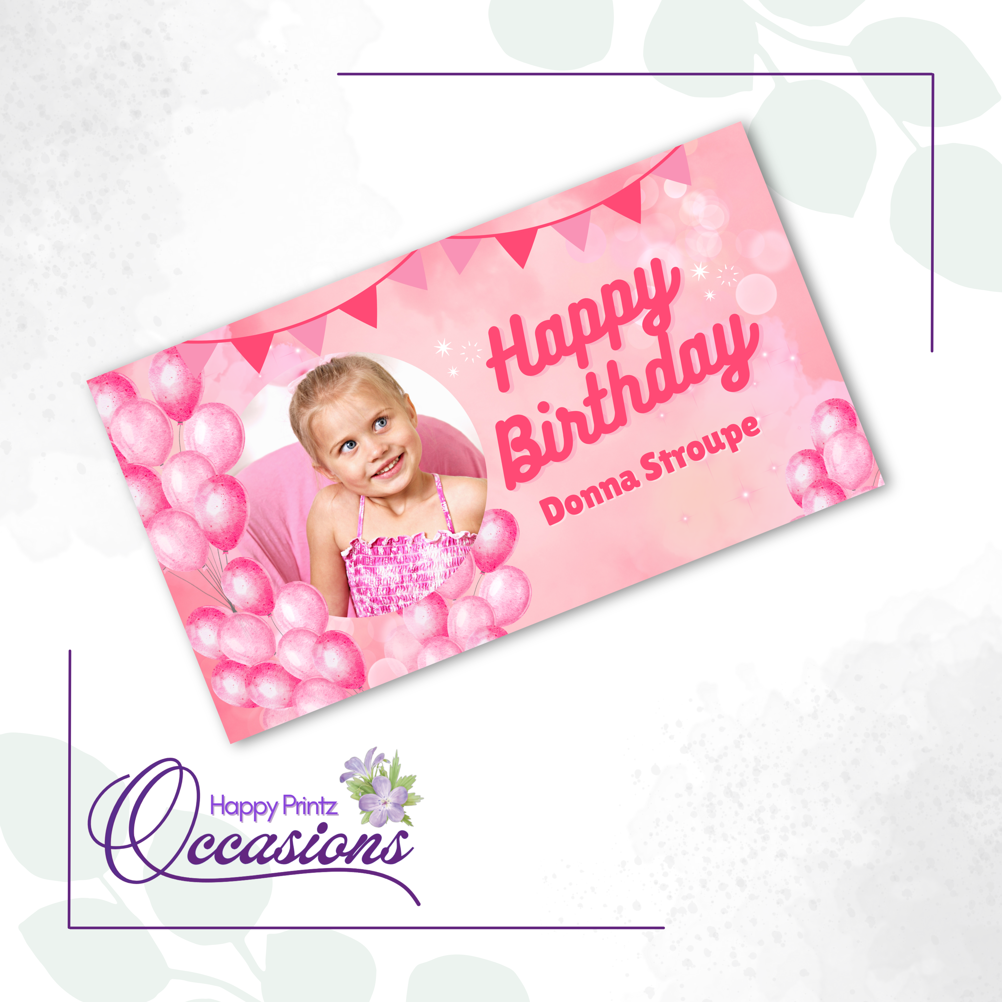 Pink Balloons - Birthday Banner