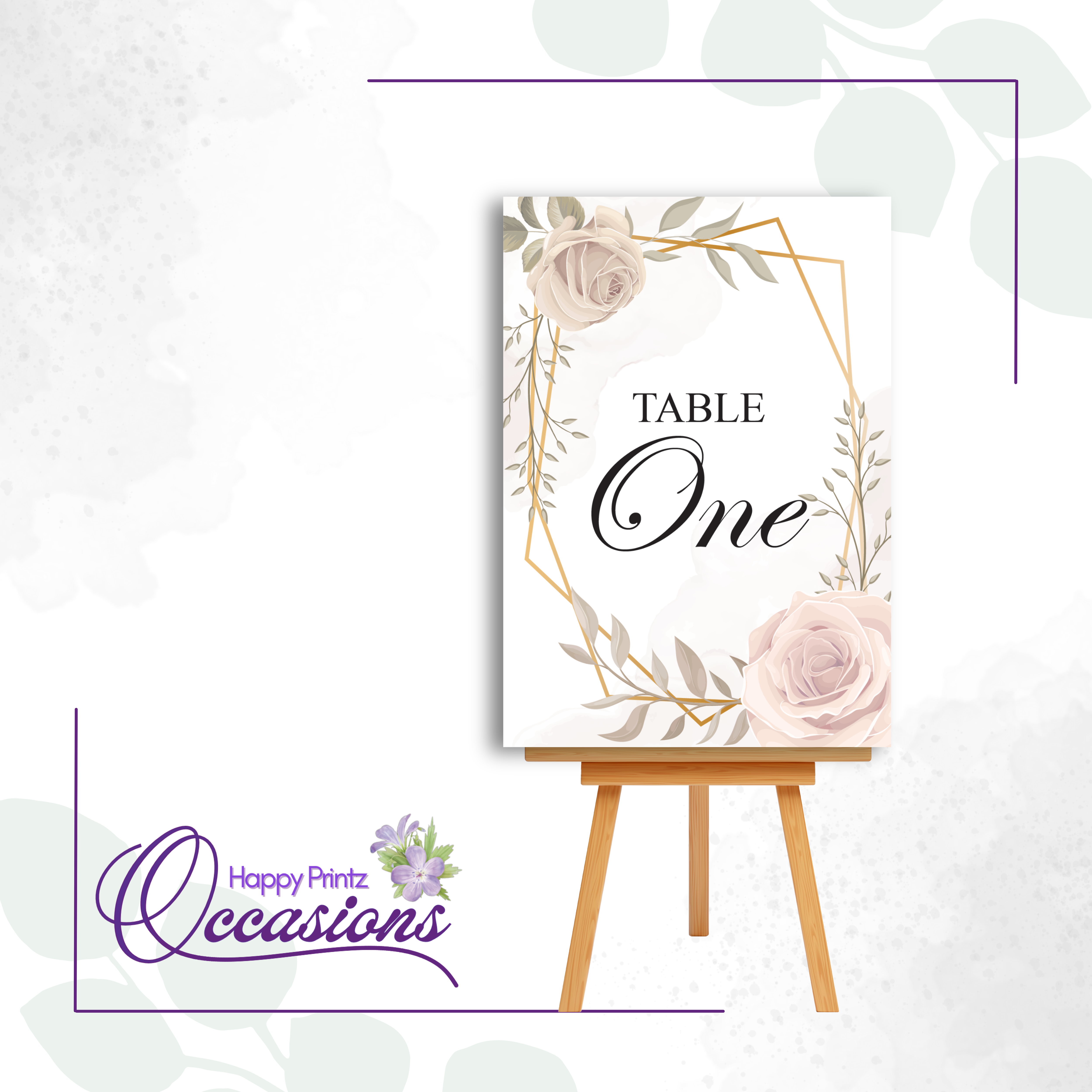 Blush and Nude - Table Number