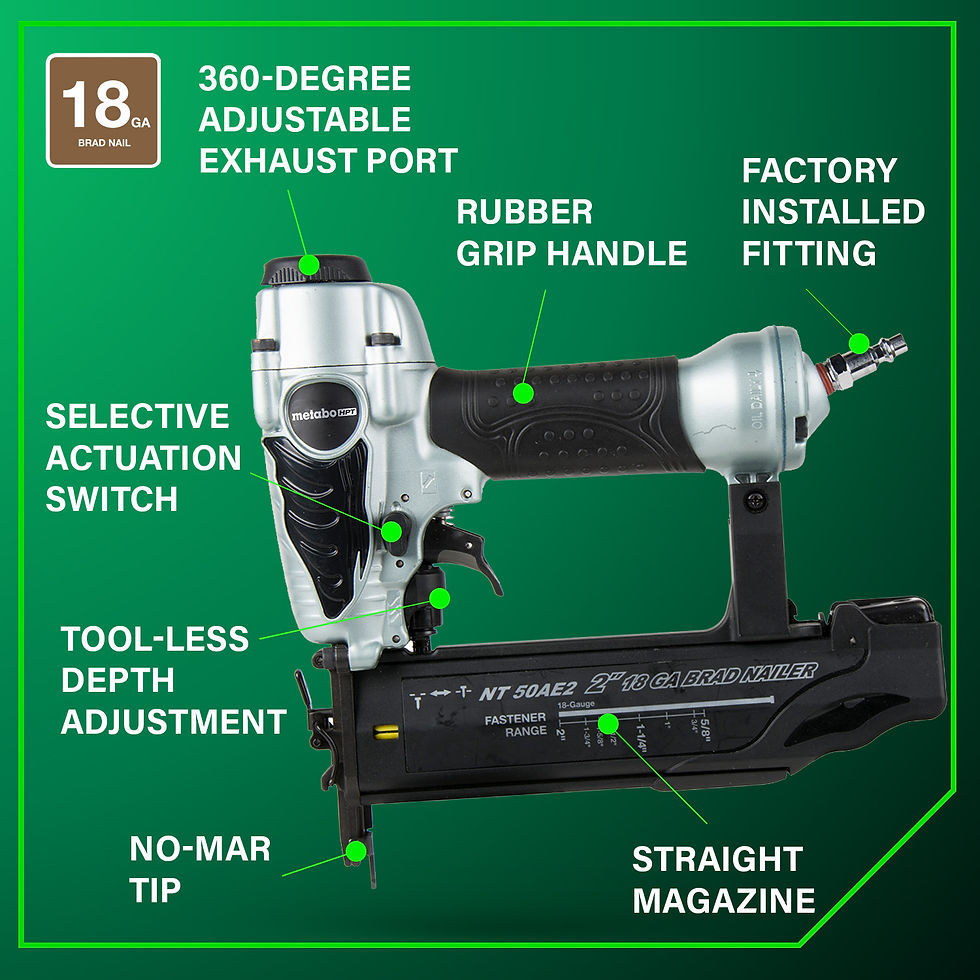 Thumbnail: 18 Gauge 2 Inch Brad Nailer | Metabo HPT NT50AE2