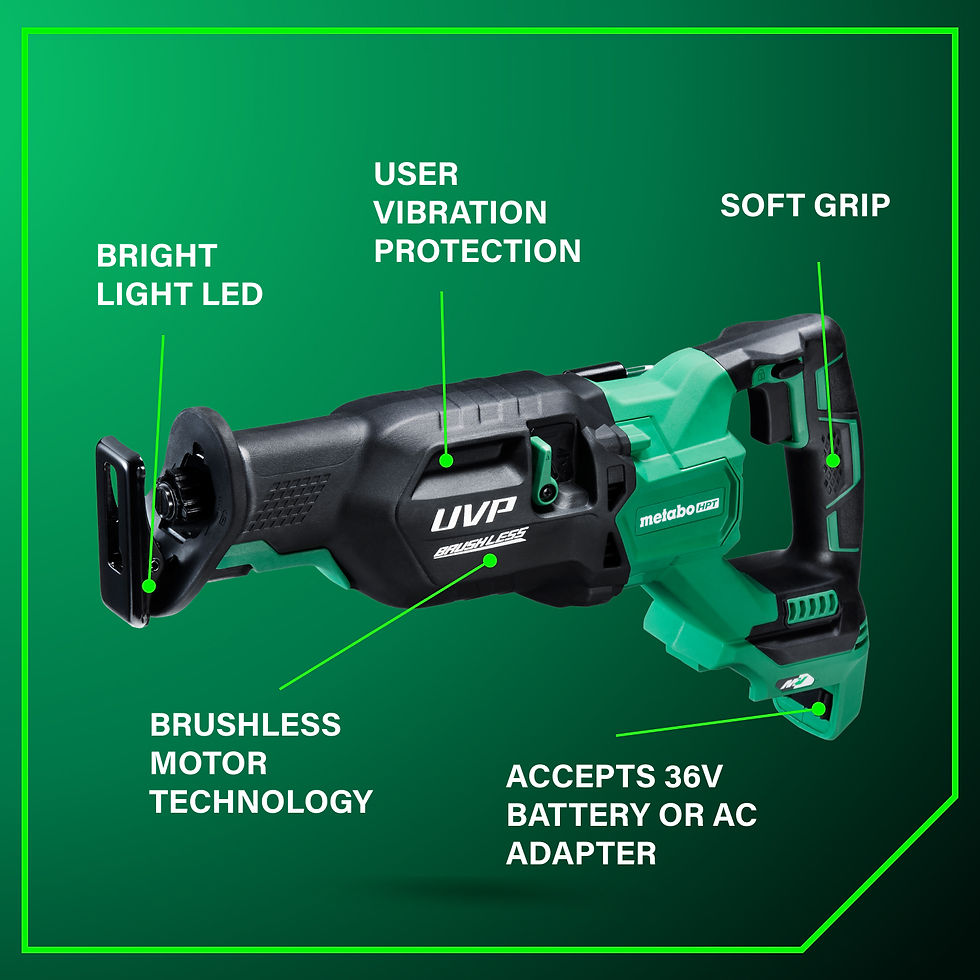 Thumbnail: 36V MultiVolt Cordless Reciprocating Saw (Tool Body Only) | Metabo HPT CR36DAQ4