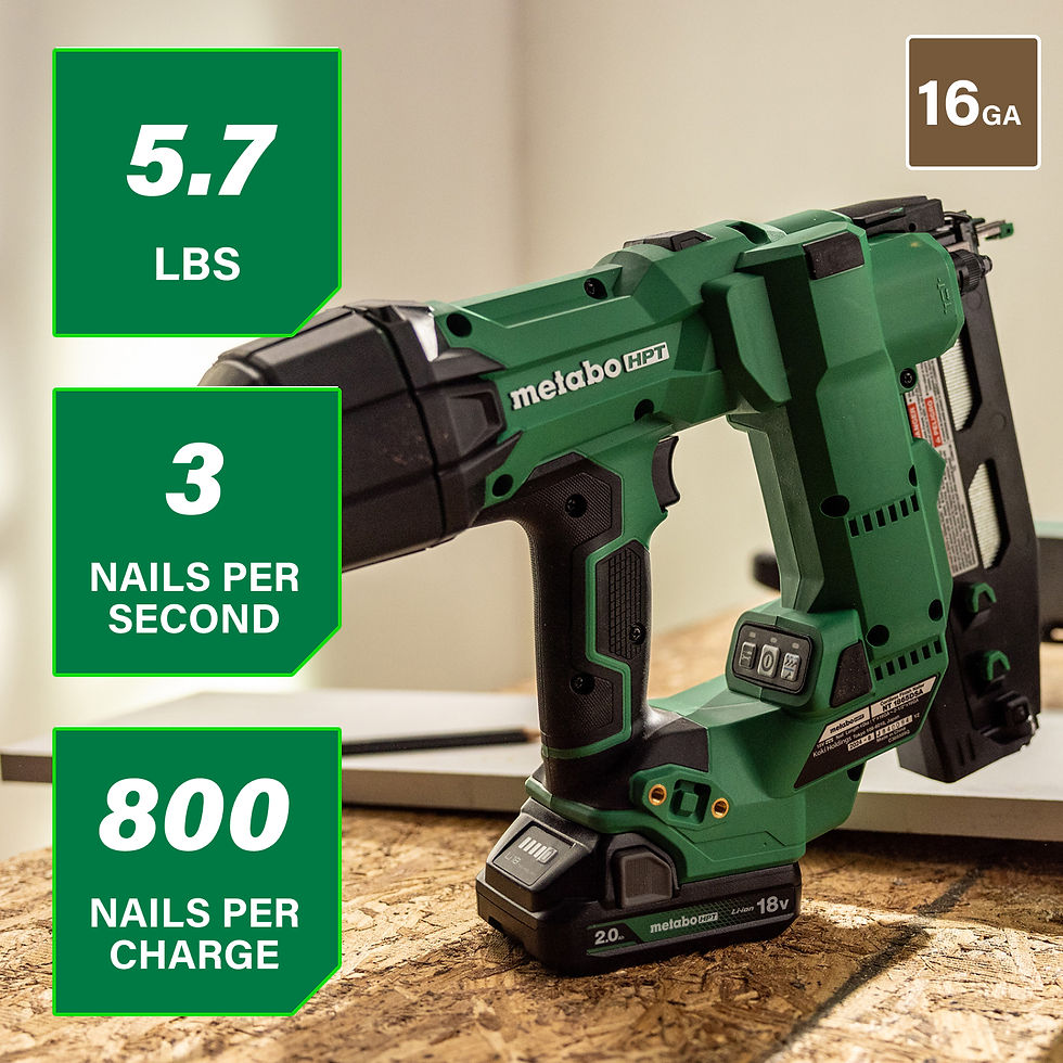 Thumbnail: 18V Brushless Pro 16-GA Straight Finish Nailer (1 x 2.0Ah) Metabo HPT NT1865DSA