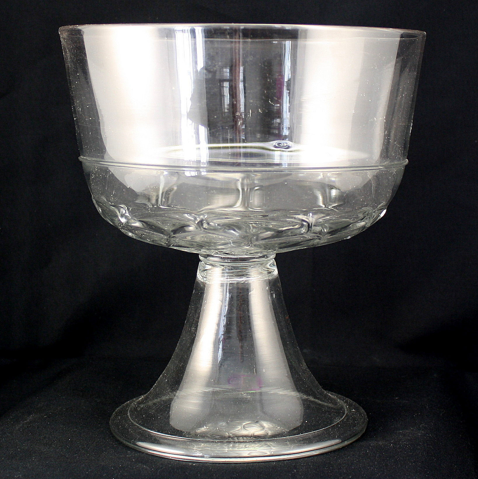 English Lead Glass Nipt Diamond Compote Circa 1690