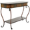 Thumbnail: 43 In. Brown Extra Large Rectangle Metal Embossed 1 Shelf Floral Console Table w