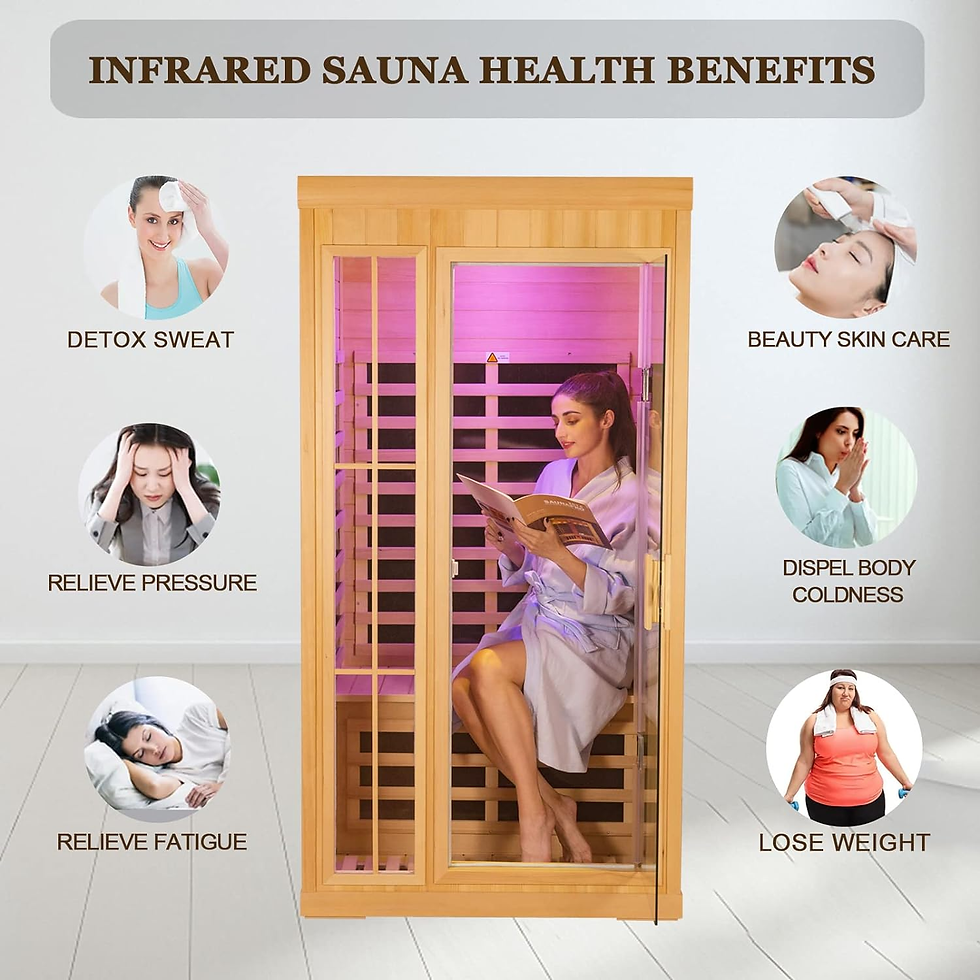 Thumbnail: 1 to 2 Person Infrared Sauna, Hemlock Wood Low EMF FAR Infrared Sauna for Home, 