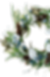 Detailed view of floral grapevine wreath