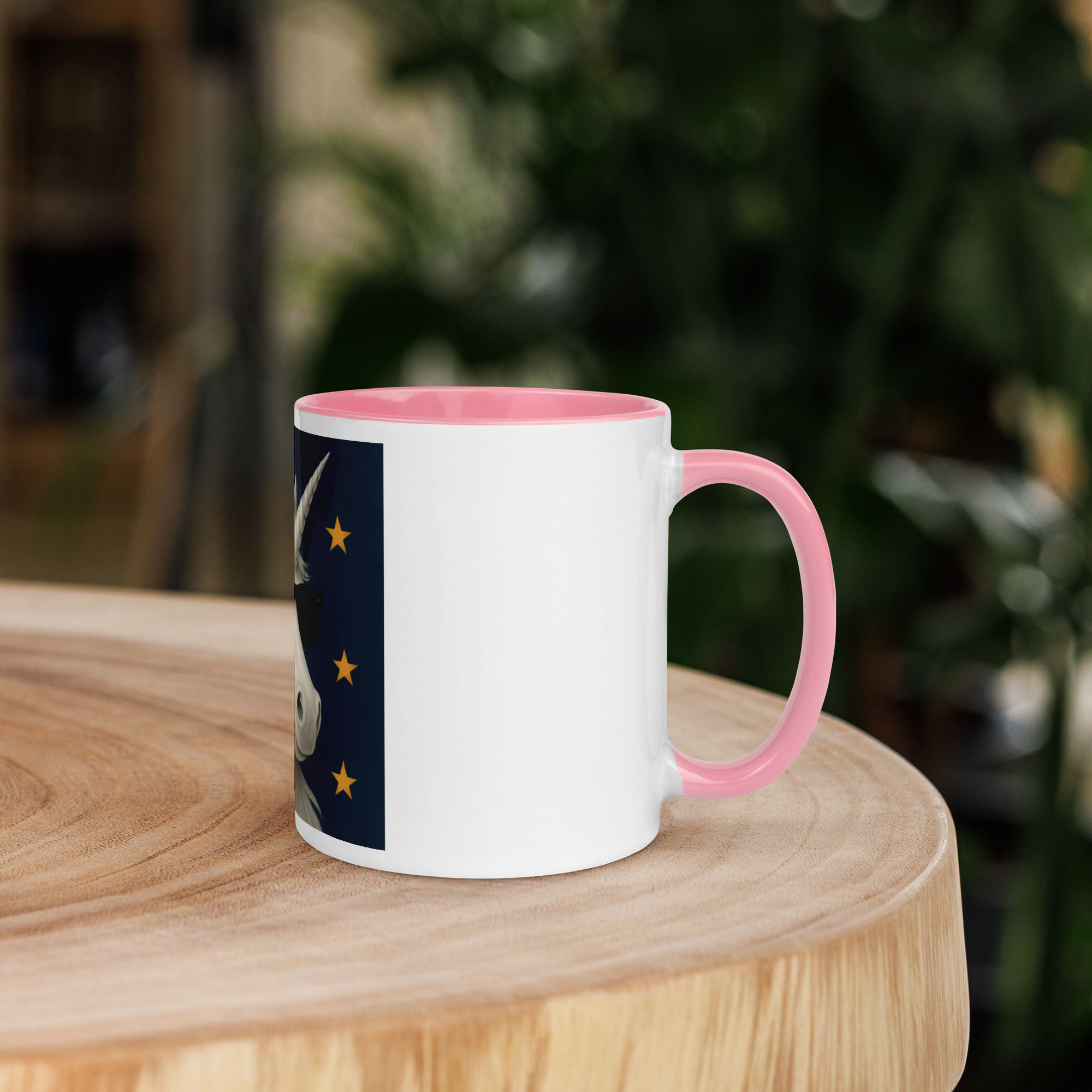 White Unicorn Mug with Colour Inside