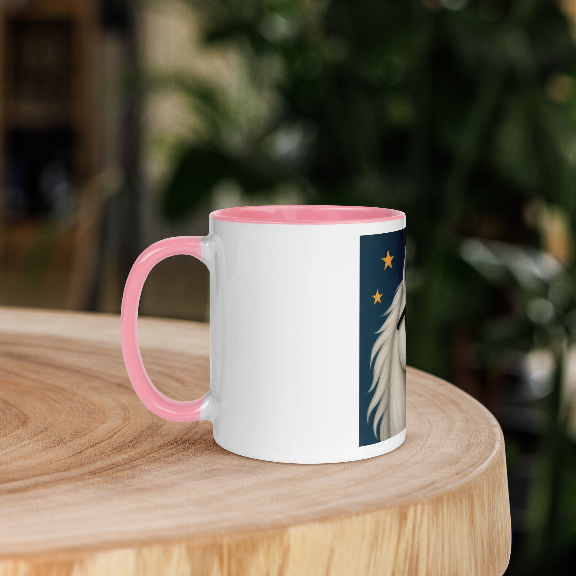 White Unicorn Mug with Colour Inside