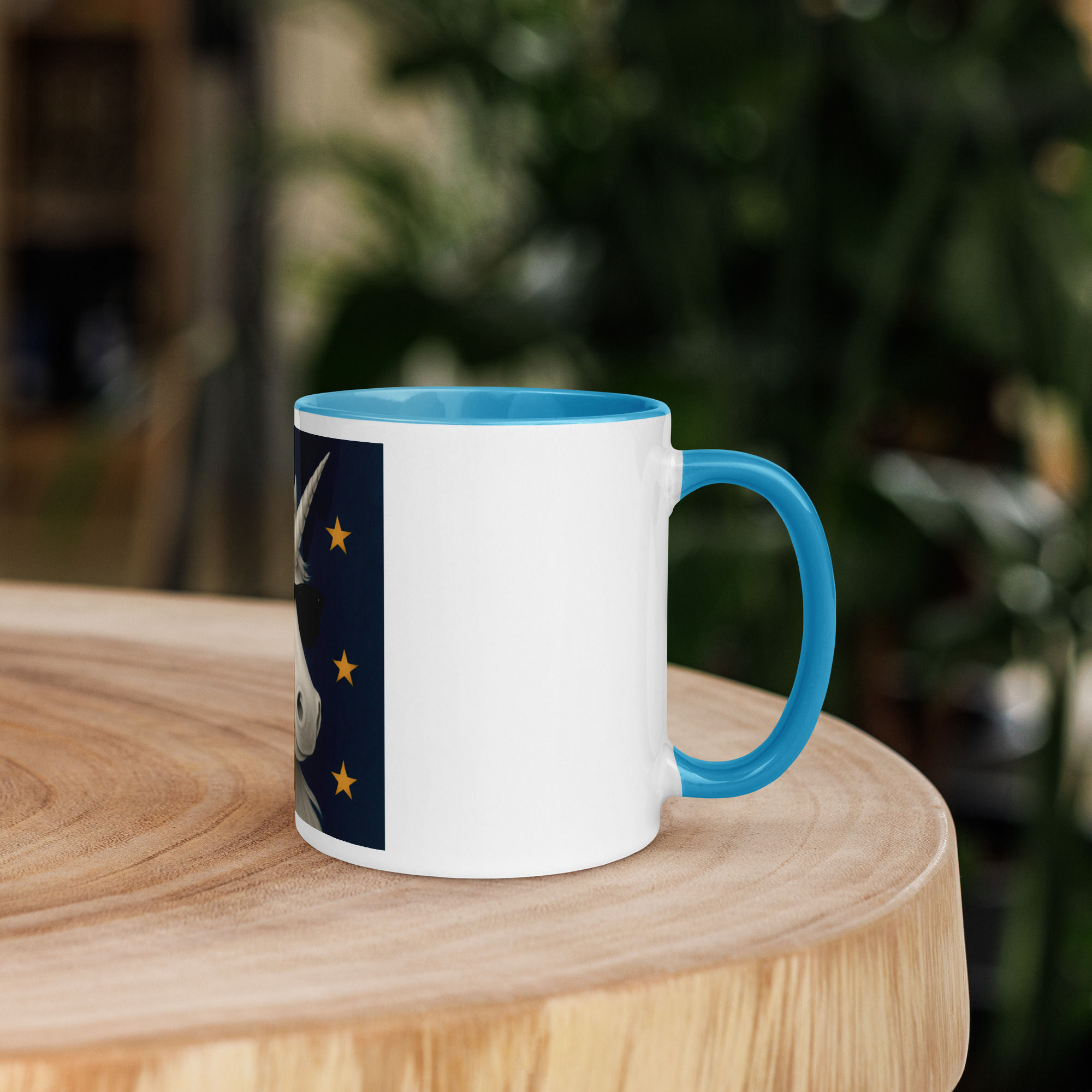 White Unicorn Mug with Colour Inside