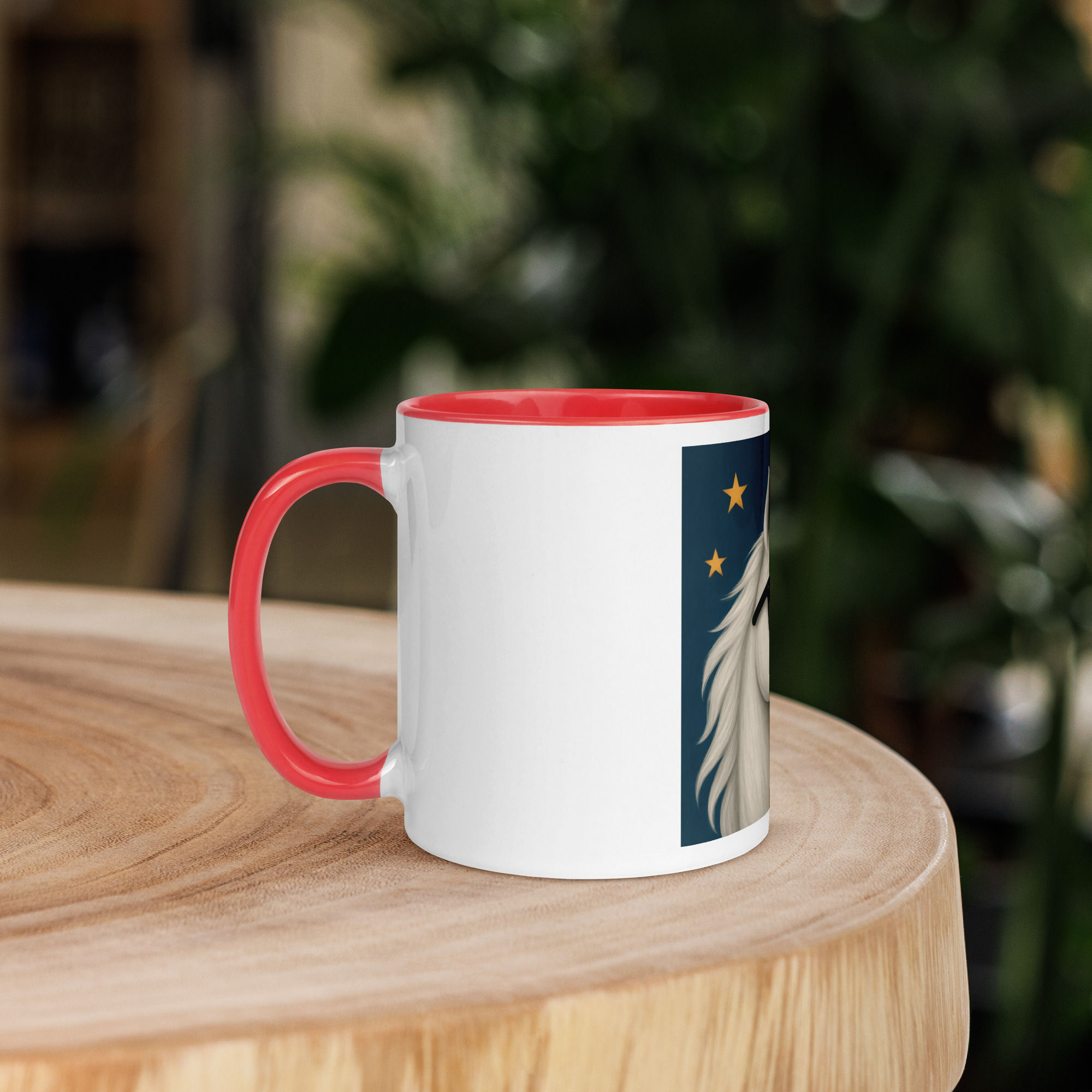 White Unicorn Mug with Colour Inside