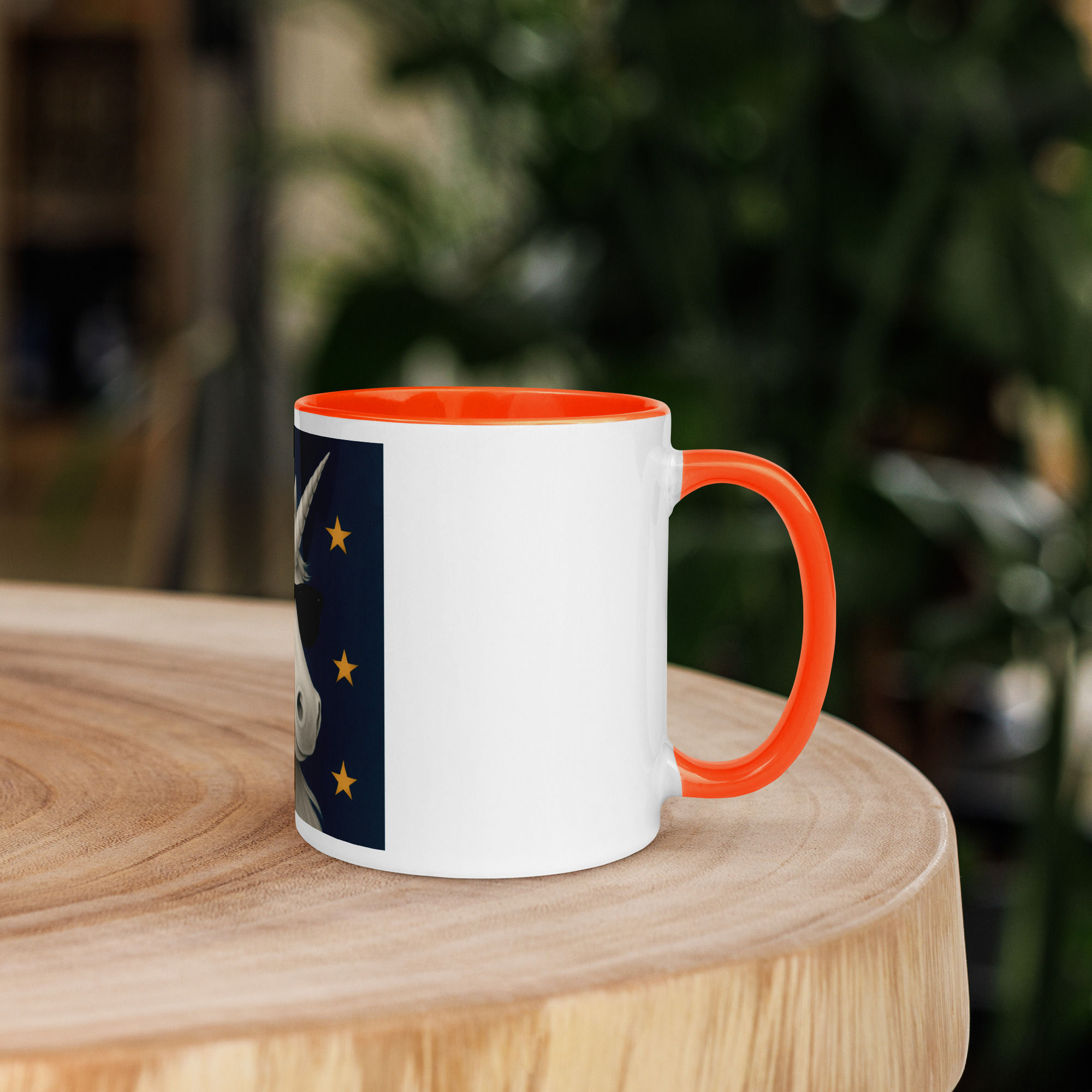 White Unicorn Mug with Colour Inside