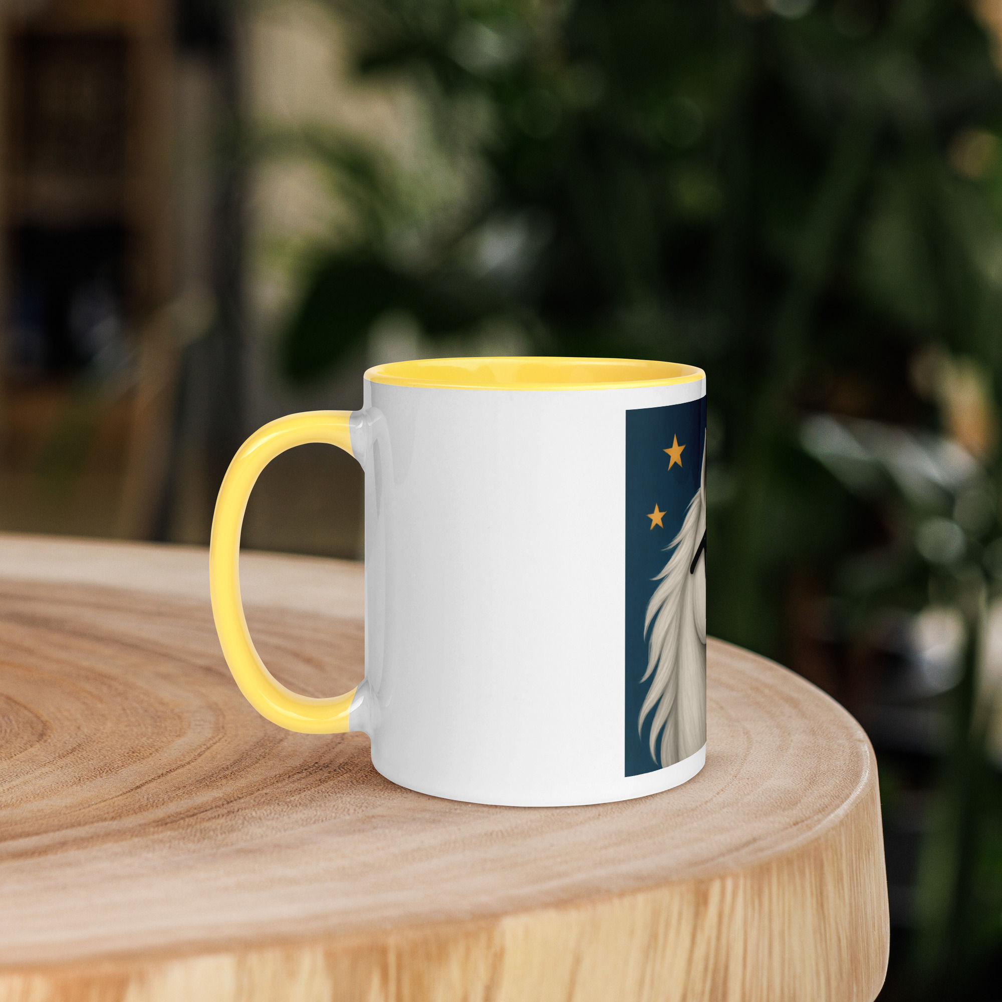 White Unicorn Mug with Colour Inside