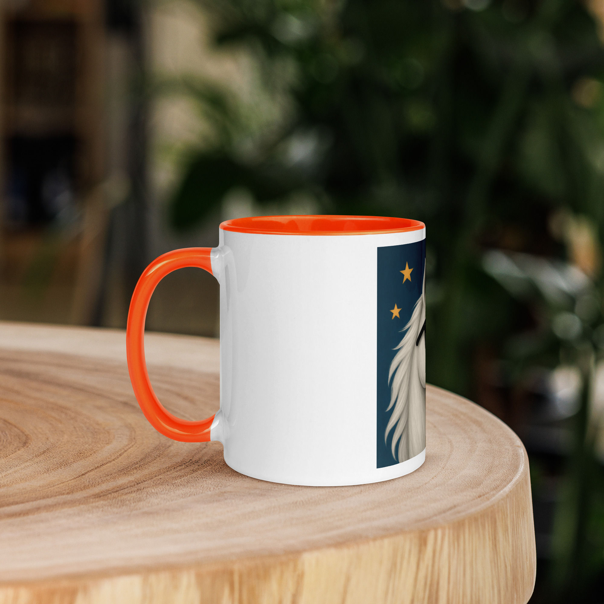 White Unicorn Mug with Colour Inside