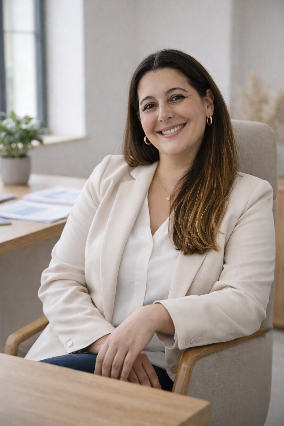 Femme souriante dans un environnement de bureau.png