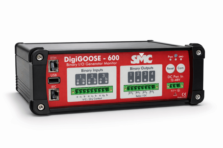 SMC DigiGOOSE-600 IEC 61850 GOOSE Monitoring & I/O Front view