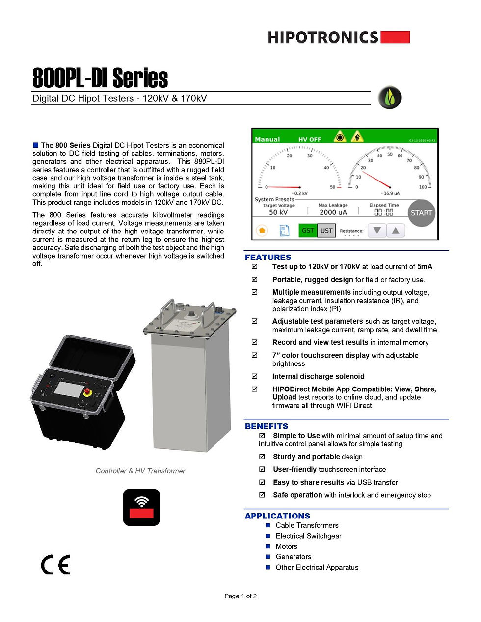 Hipotronics 840PL-HD 40kV DC Hipot Tester Description