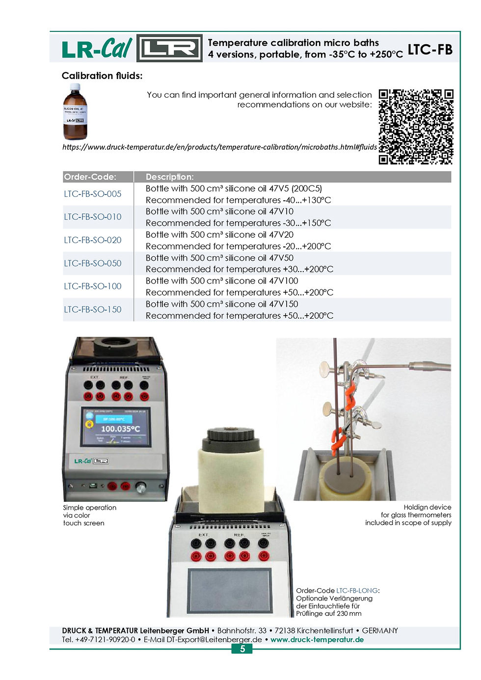Thumbnail: The LR-Cal LTC-FB-9035-45 portable temperature calibration bath serves as a temperature source and reference instrument in on