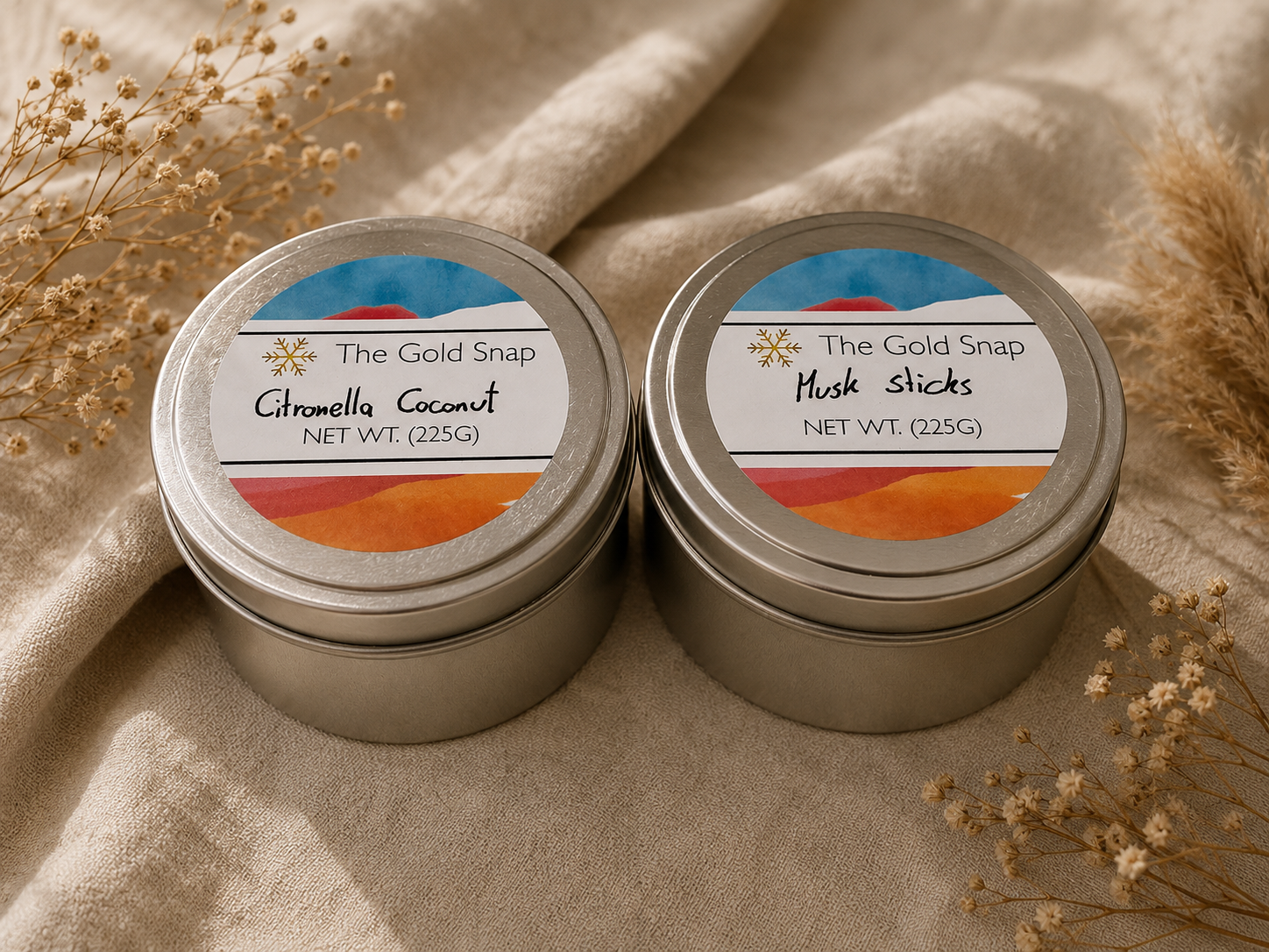Medium Signature Tin Candle