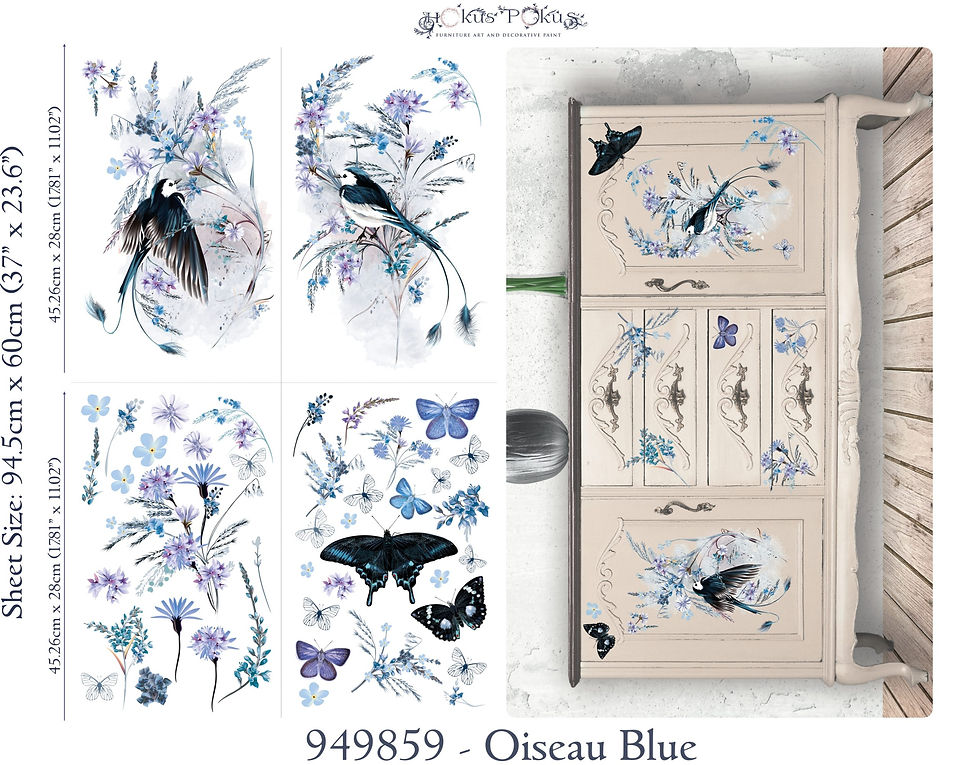 Miniaturbild: Hokus Pokus "Oiseau Blue" Large Dècor Transfers