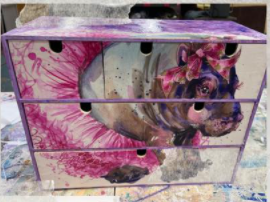 Thumbnail: Aussie "Tutu Baby Hippo" Luxe Decoupage Paper