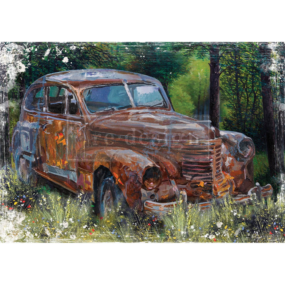 ReDesign "This Rusty Car" A1 Decoupage Reispapier