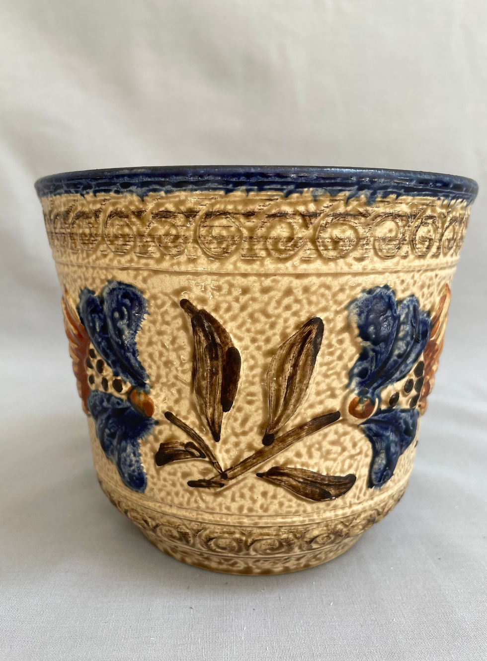 Thumbnail: West German Blue Floral Pot