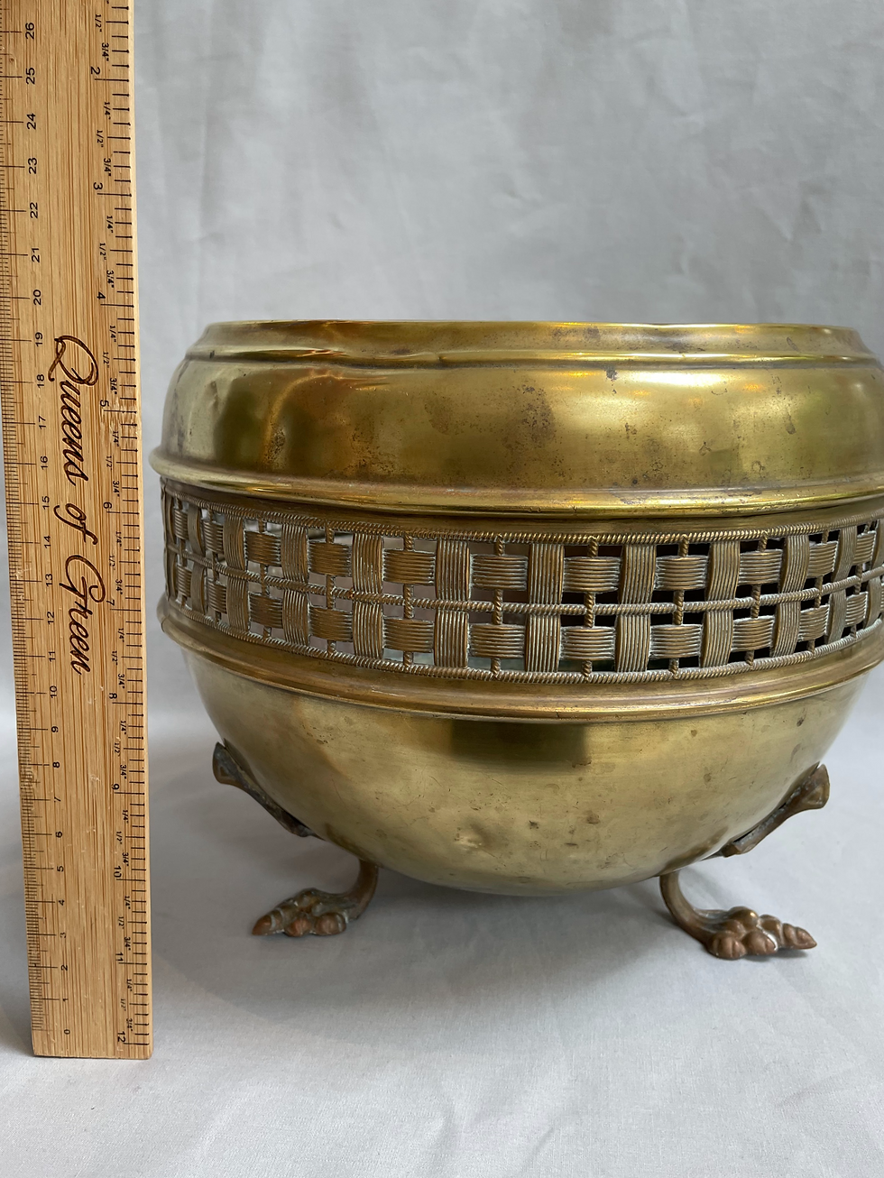 Thumbnail: Brass Lattice Planter with Claw Feet