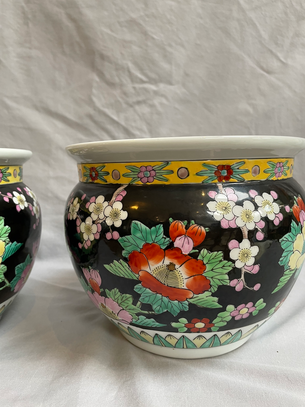 Thumbnail: Pair of Chinese 'Famille Noire' Planters