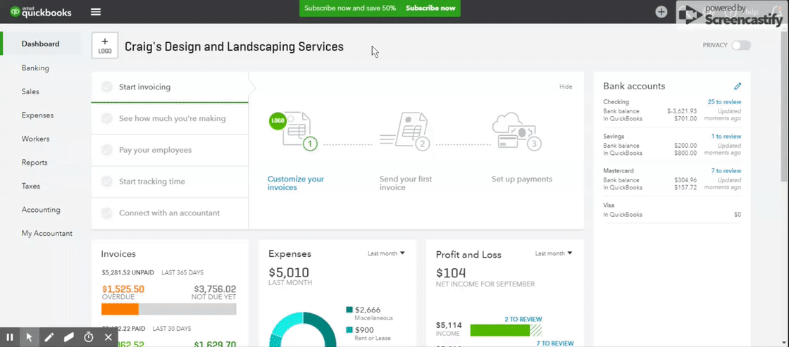 Creating a Profit and Loss Report in Quickbooks