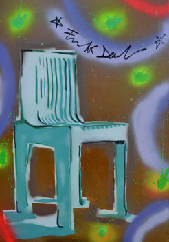 Sedia Kartell. Olio, spray e resina su tela 70x100