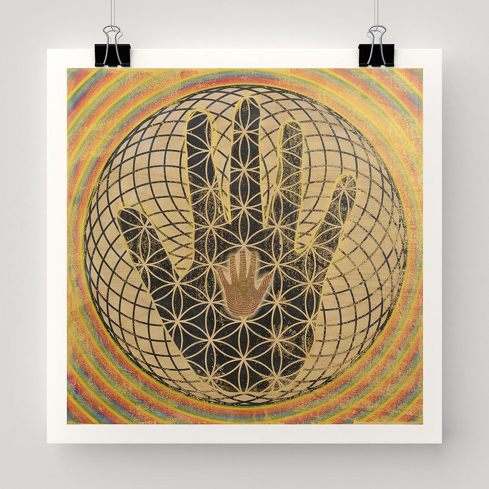 "The Being of Doing" fine art print of original mixed media art by Justin Potts; sacred geometry, meditation art