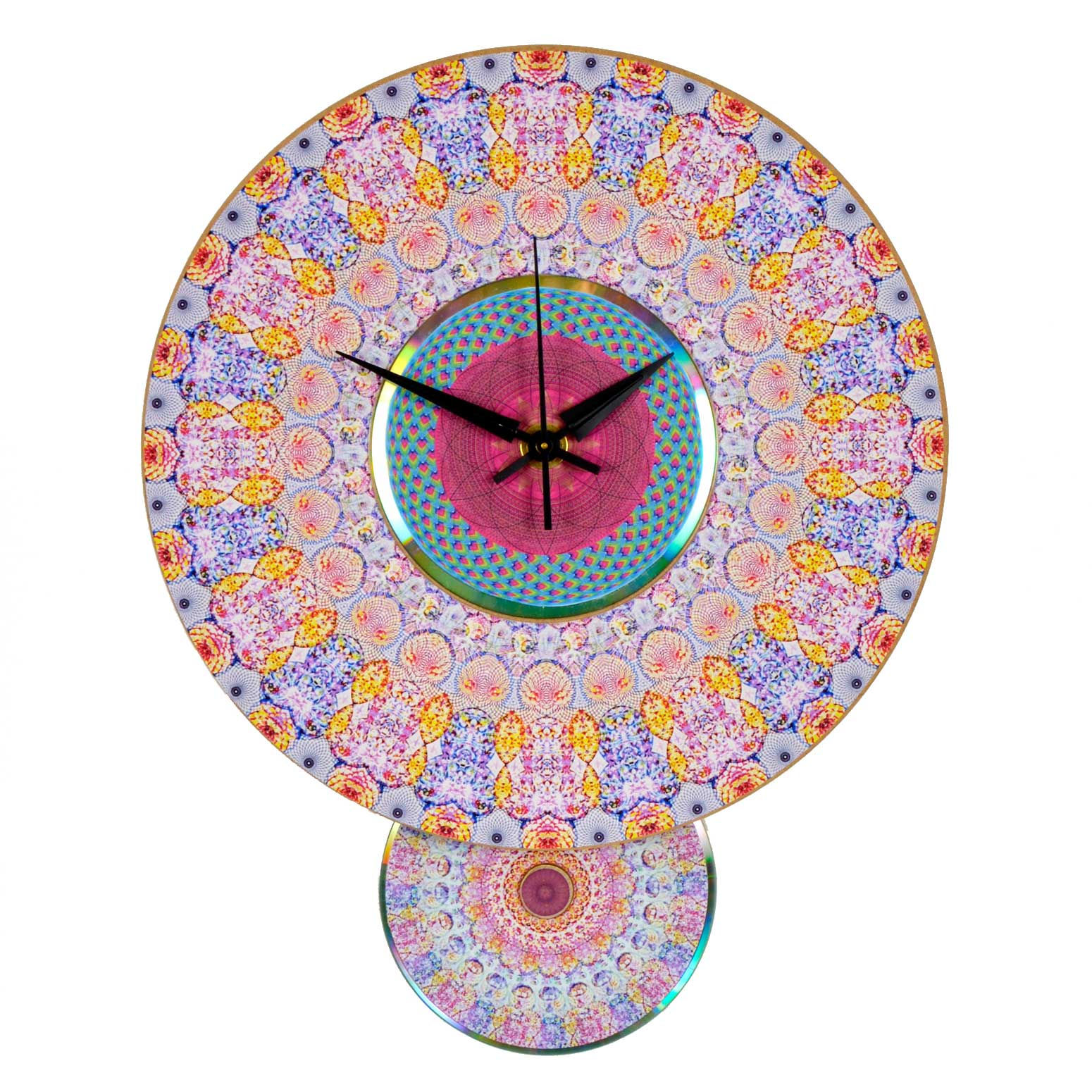 Kaleidoscopic Handcrafted Art Clock