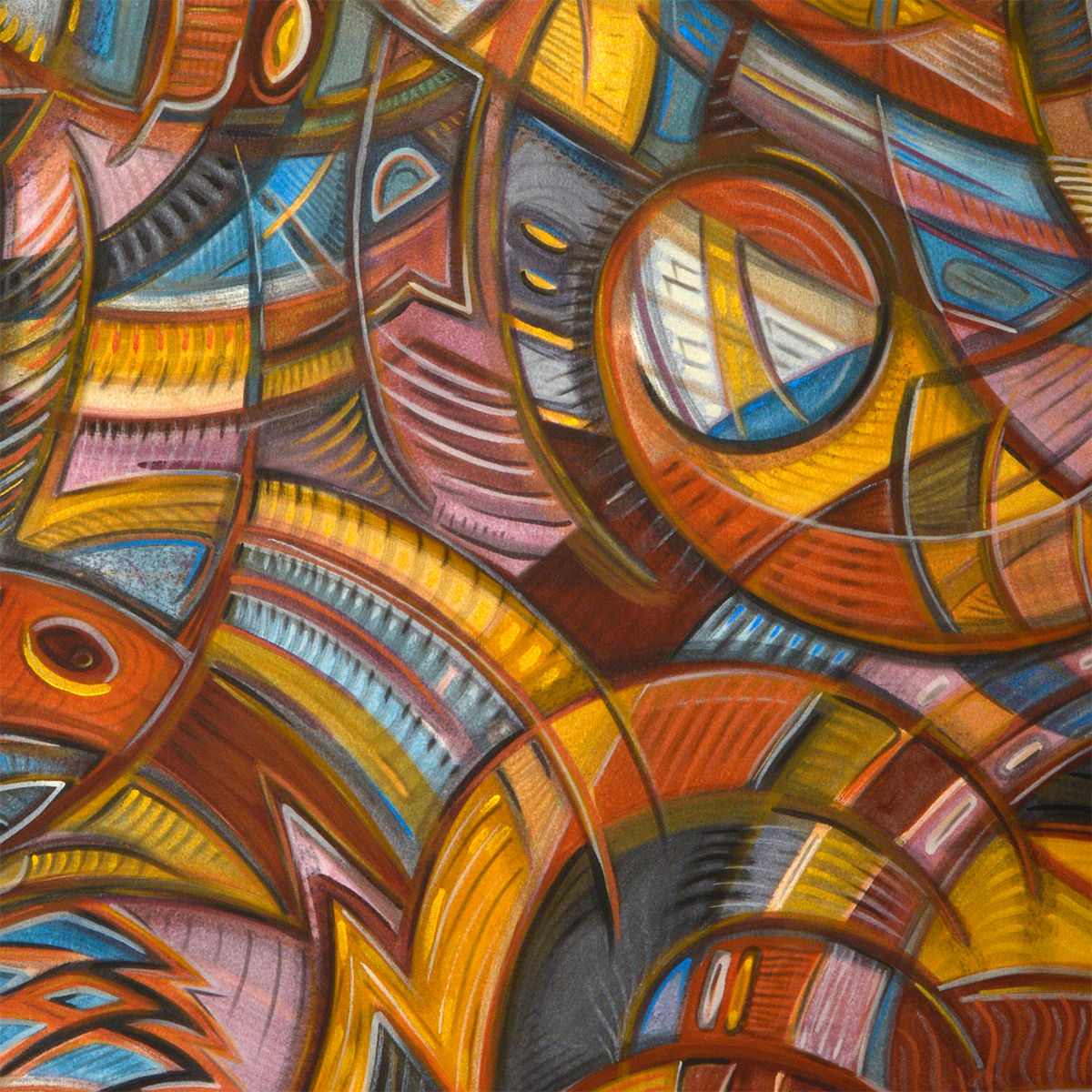 With Bird Biting Shirt Sleeve Original Painting