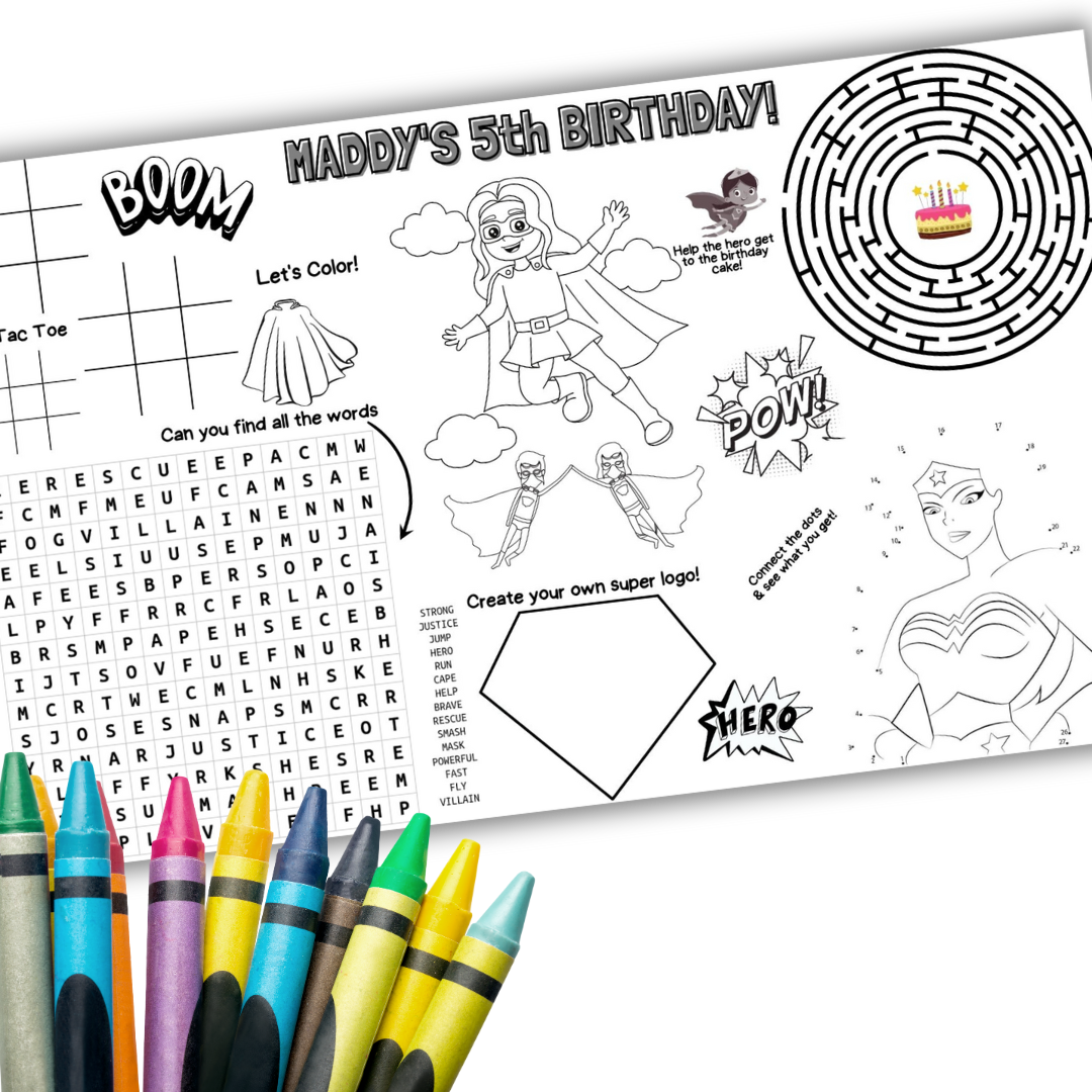 SuperGirl Printable Activity Sheet